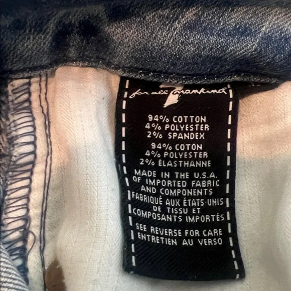 7 For All Mankind Light Blue Distressed Skinny Jeans - Picture 3 of 4